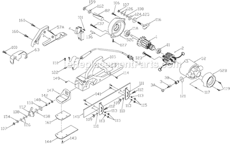 Page A Diagram and Parts List for 126 Type 3 Porter Cable Planer Jointer
